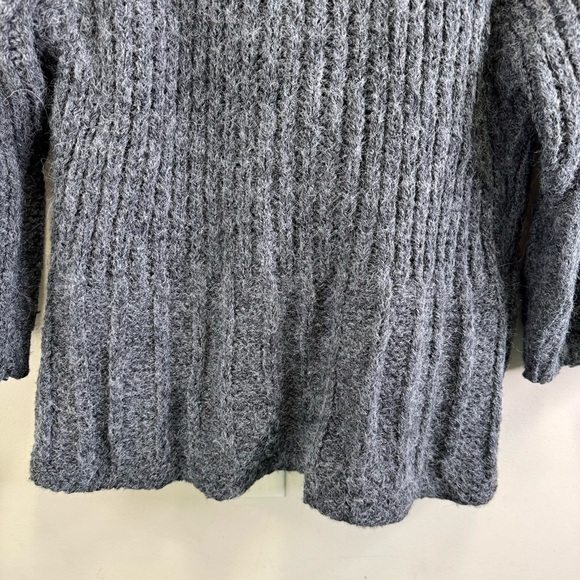 One Girl Who Womens Grey Cardigan Sweater Medium 3/4 Sleeve Knit Size Large - Picture 12 of 15